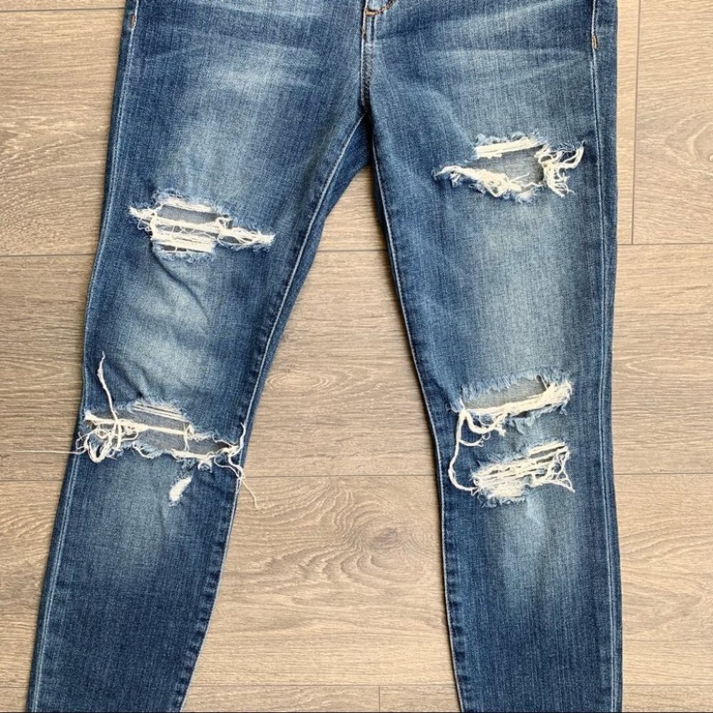 Joe's Jeans Skinny Jeans Icon Seneka Distressed Denim medium wash midrise 25 - Picture 9 of 16